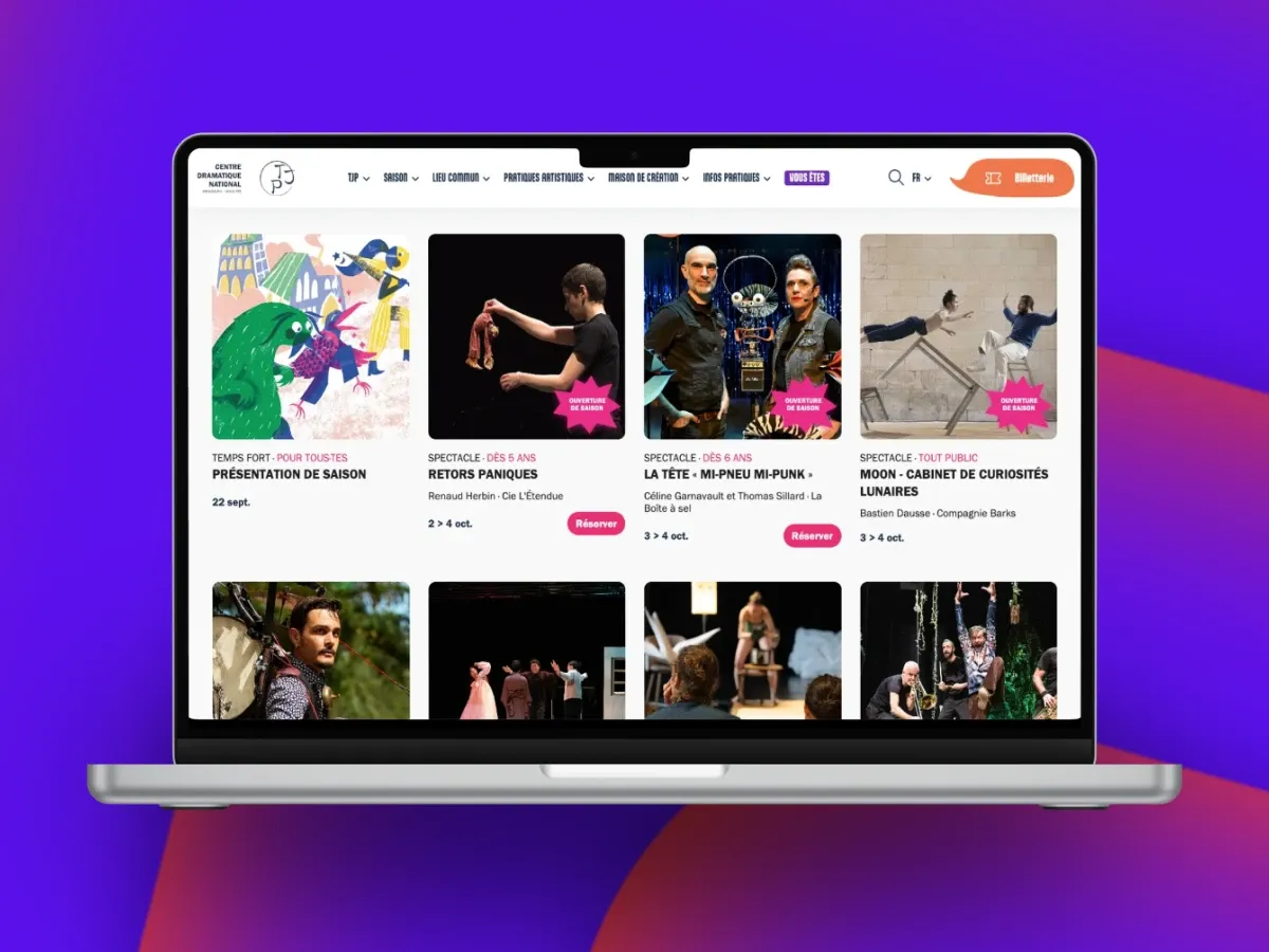 Visuel interne du site TJP