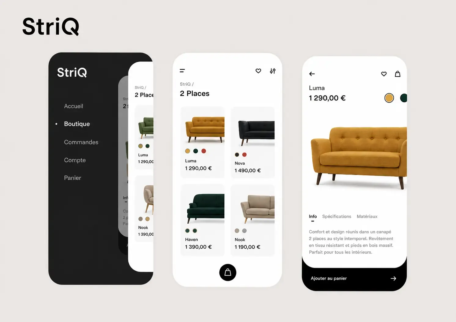 Fiche produit e-commerce